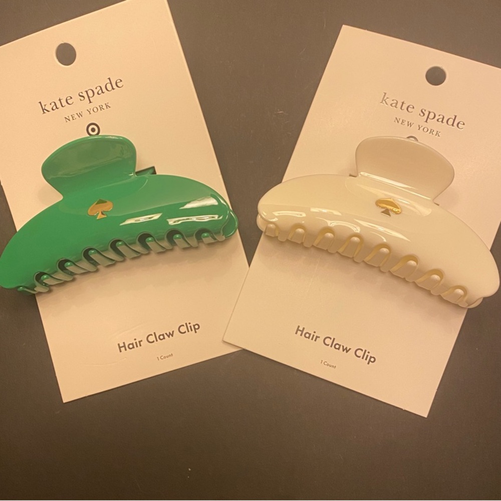 Spade Claw Hair Clips (Set of 2!) - Kate Spade x Target Green/Cream - NWT